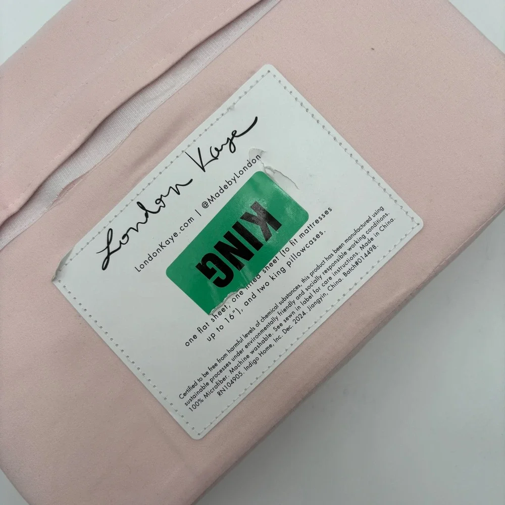 London‎ Kaye Sheet Set King Size Pink Bedding Set New